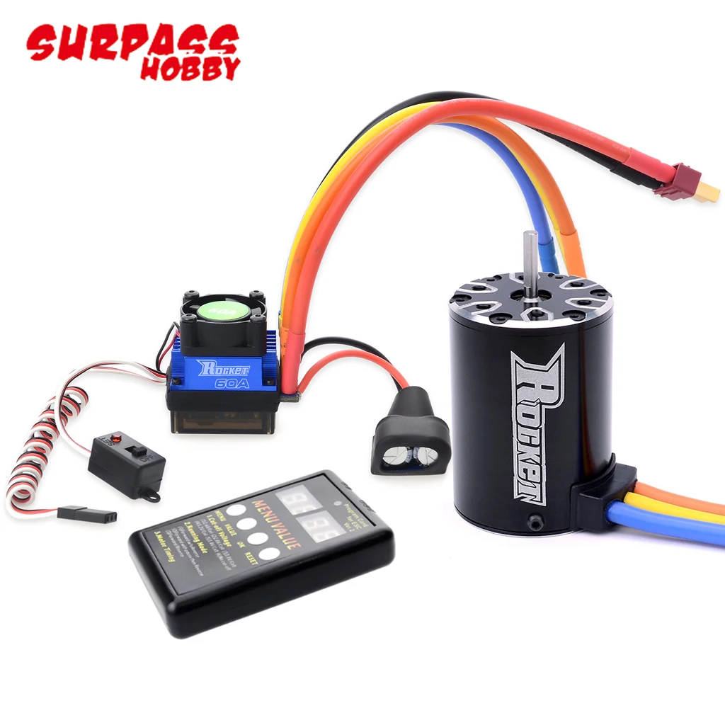 SURPASS HOBBY Rocket 540 Brushless Sensorless 900W Motor 45A/60A 2-4S BEC ESC For 1/10 Rc Car Trucks SCT Traxxas HSP Wltoys