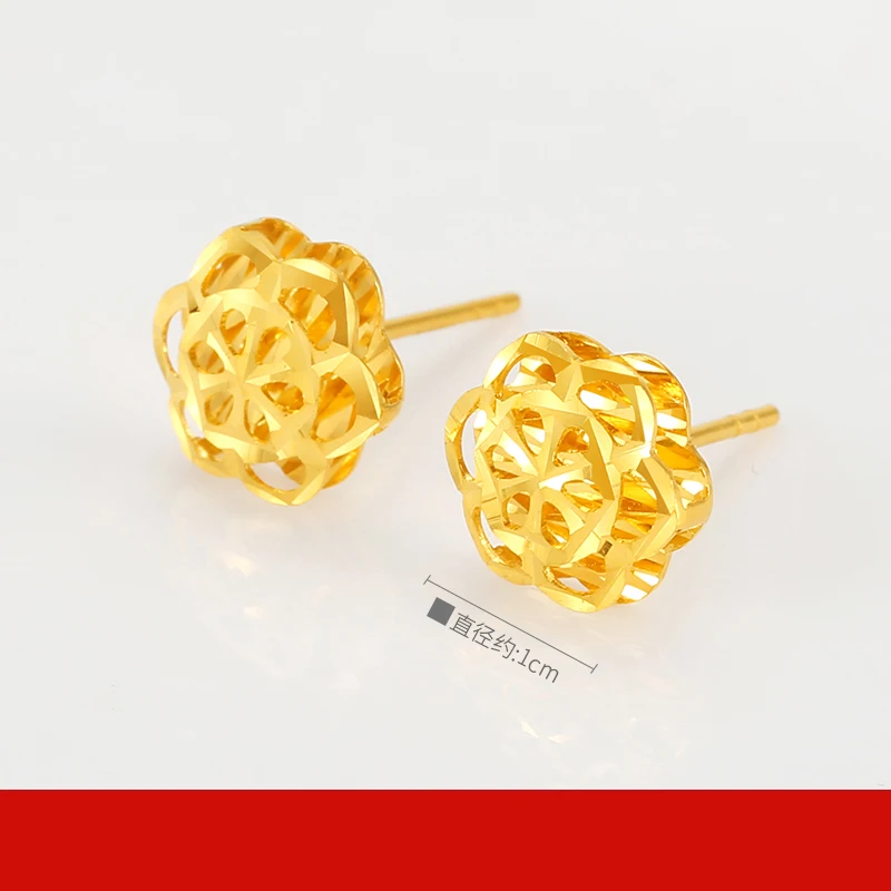 24K Pure Gold Earring Real AU 999 Solid Gold Earrings Nice Good Hollow Tassel Upscale Trendy Fine Jewelry Hot Sell New 2025