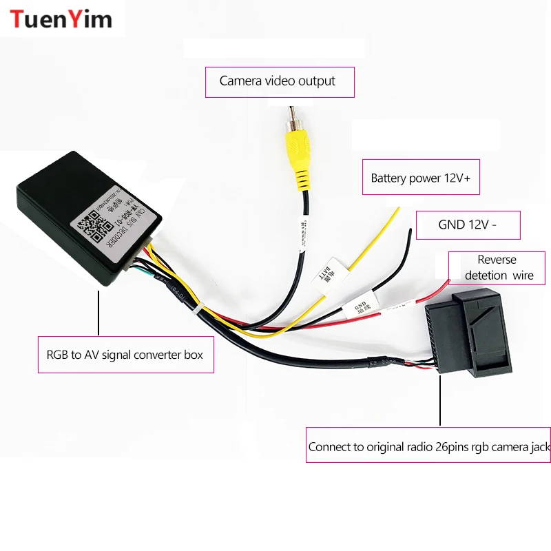 

Car 26 PIN RGB to CVBS (RCA) AV Signal Converter Adapter for Original Rearview Backup Camera For VW passat CC Tiguan