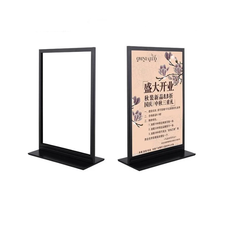 Double-Sided Table Poster Stand Rack, Metal Decca, Restaurant, Coffee Shop, Advertising Promotion, Display Stand Rack, A3A4