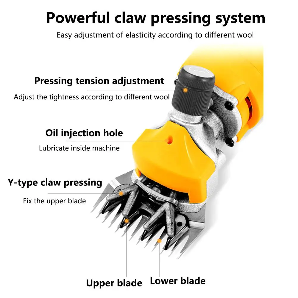 1000W Electric Sheep Shearing Cutter 9 Gears Goat Wool Shaving Adjustment Push Trimmer Tool Powerful Scissor Machine EU Plug