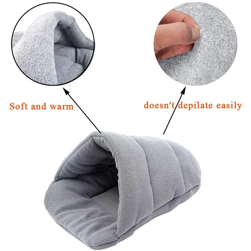 Meerschweinchen-Warmbett, Kaninchenhaus, Hamster-Schlafsack, Kleintier-Zubehör, Höhlennest, Weiche Fleece-Hausschuhe, Bett für Meerschweinchen, Meerschweinchen-Accessoires – Detail 14