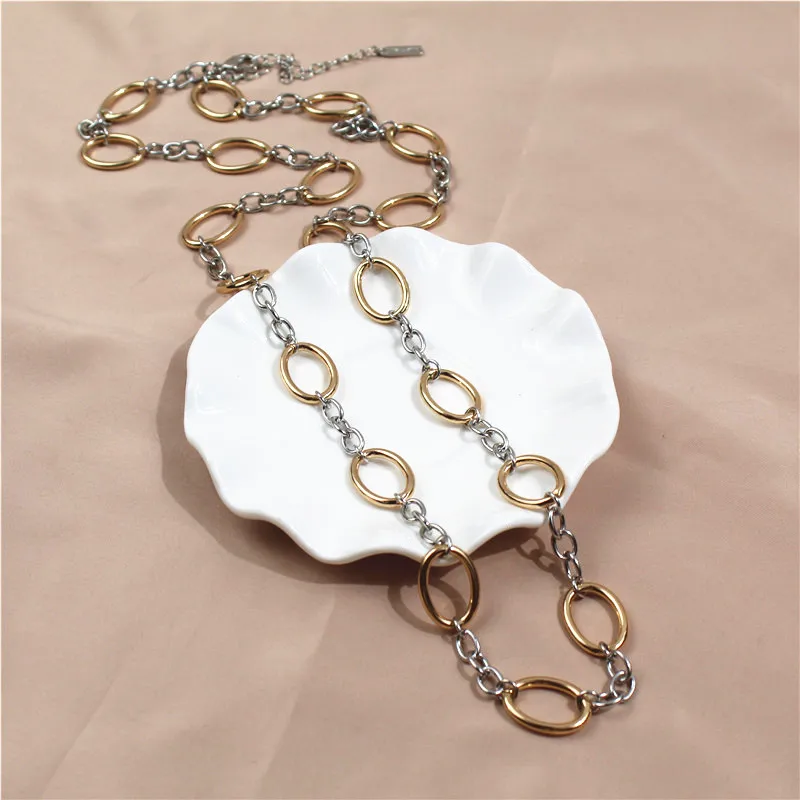 2021 New Necklace Geometry Metal Chain Link Simple Atmosphere Fashion Women Sweater Chain Necklace Women Jewelry