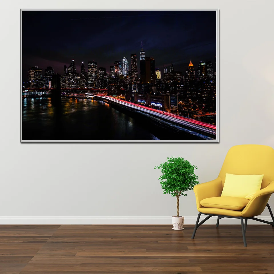 New York City Manhattan Architectural Canvas Painting Posters and Prints Scandinavian Wall Art Living Room Pictures