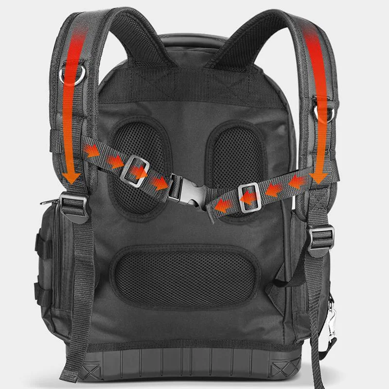 Tas Bahu Alat Ransel Tahan Air Multifungsi Tas Penyimpanan Alat Tukang Kayu Listrik Kotak Instrumen Tas Tangan Kapasitas Besar