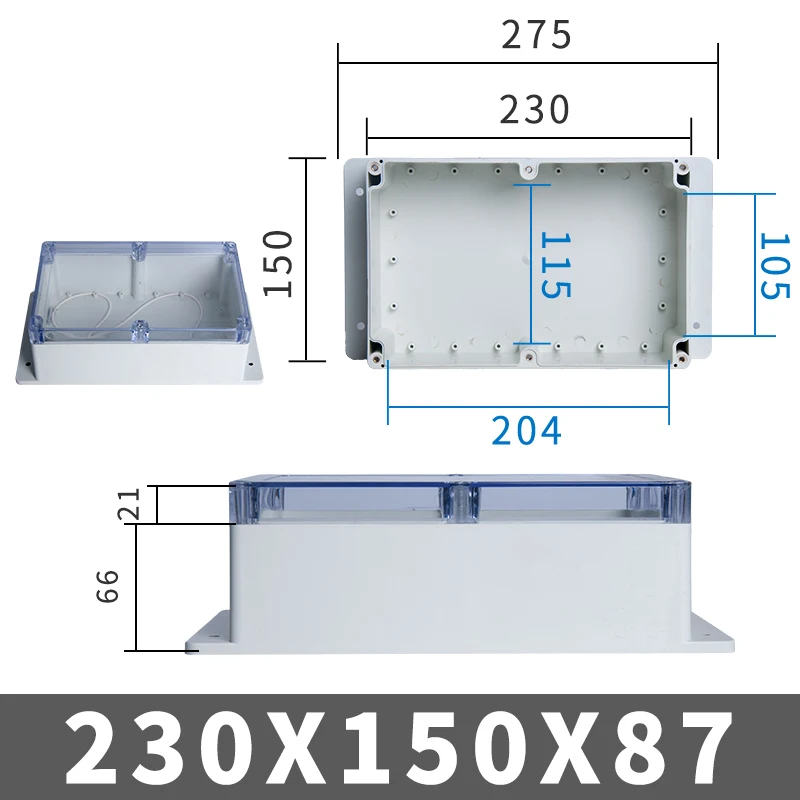 IP67 Kunststoff Transparent Box Wasserdichtes Gehäuse Elektronisches Projekt Außeninstrument Elektrische Projektbox Anschlussgehäuse