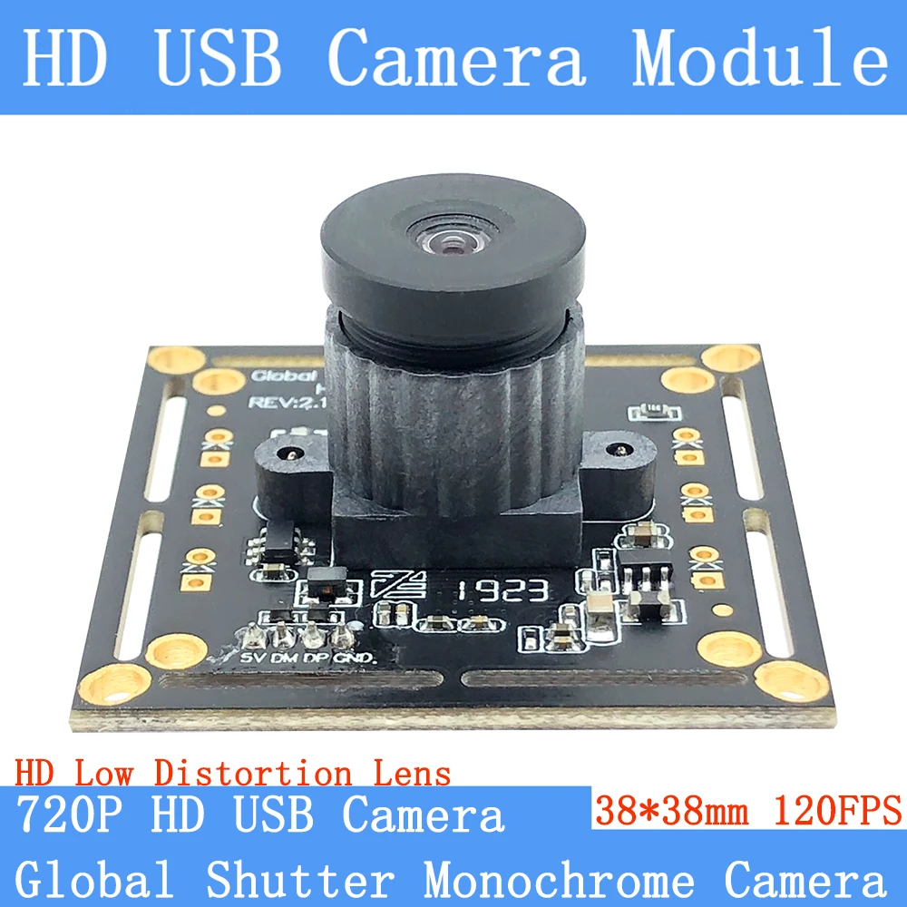 

Global Shutter Monochrome HD 120FPS 720P USB Camera Module OTG UVC Linux CCTV Webcam Android Windows