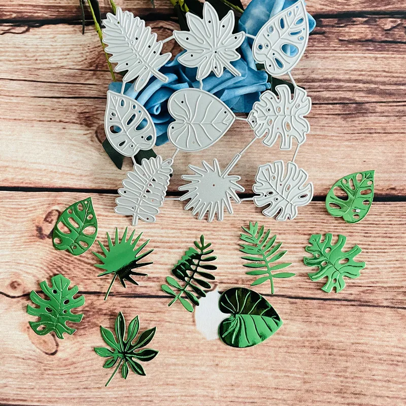 9 piece set leaf leaves  decoration die Metal Cutting Dies DIY Scrapbook Paper Cards Embossing Craft Die Cut handmade craft