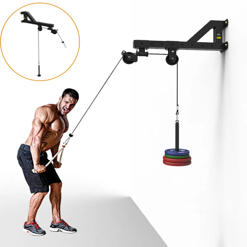 Fitness Wall-mounted Cable Machine Attachments Gym Triceps Biceps Workout Pulley System Home Pull Down Rope Training Equipment