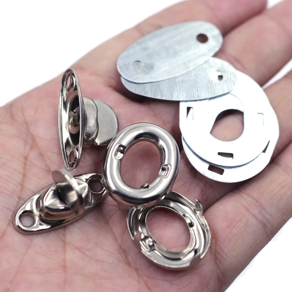 10 Sets Silver Tone Oval Metal Frame Kiss Clasp Closure Lock Purse Twist Turn Lock DIY Bag Accessories 17x33mm