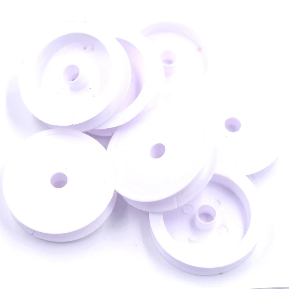 10Pcs Spools For Beading Wire Thread String White Round Empty Plastic DIY Finding 7cm Dia.(2 6/8