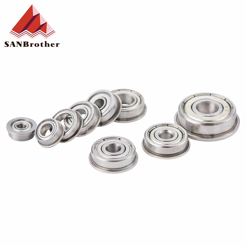 10pcs Flange Ball Bearings F604ZZ F623ZZ F624ZZ F625ZZ F684ZZ F688ZZ 3D Printers Parts Deep Groove Pulley Wheel Aluminium Part