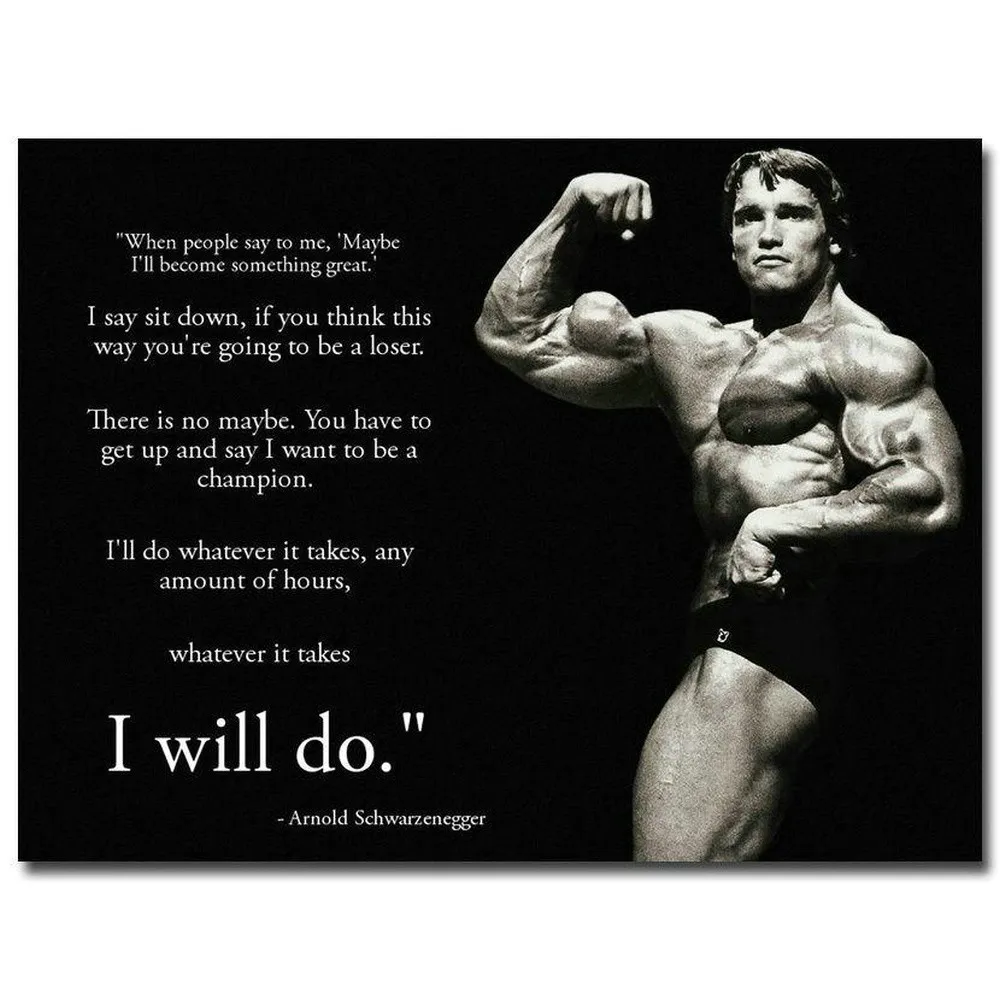 075 ARNOLD SCHWARZENEGGER Motivational Poster - I Will Wall Silk Cloth Poster Art Decoration Gift