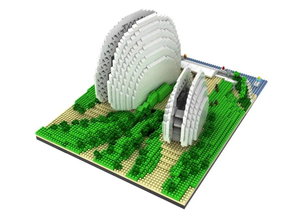 World Famous Modern Architecture China Build Guangdong Zhuhai Grand Theater Micro Diamond Block Model Nanobrick Toys Collection