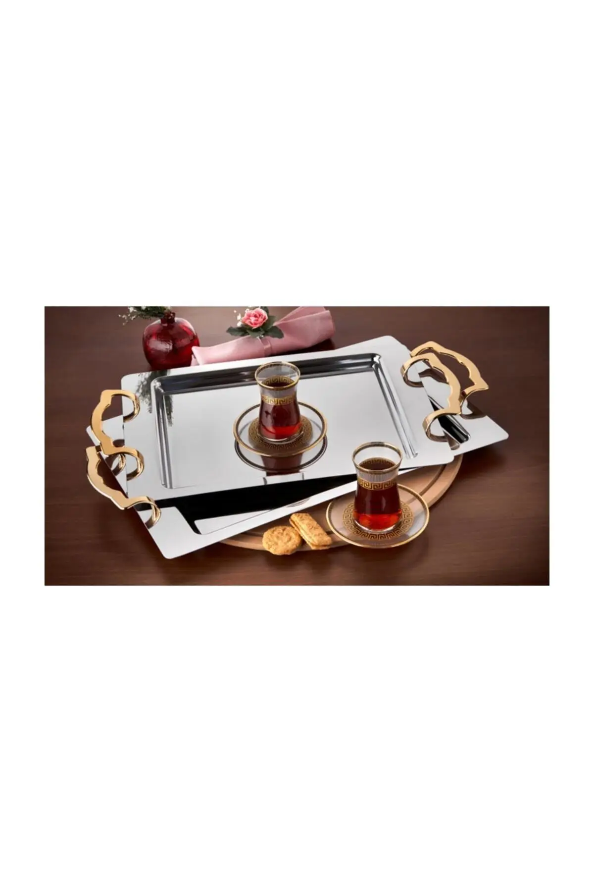 DOLBOVI Özlife Lisa Gold Bilateral Tea tray tray поднос plateau de service