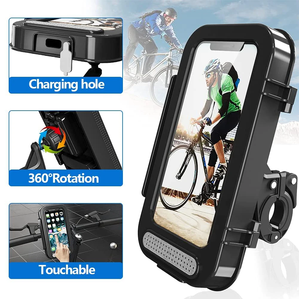 

Waterproof Bike Motorcycle Phone Holder Bicycle Handlebar Cell Phone Support Mount Bracket Motorbike Scooter Phone Case Cover