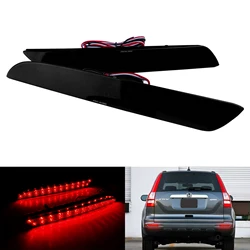 ANGRONG 2x Rear Bumper Reflector LED Brake Stop Light Black Lens For Honda CR-Z CR-V Insight 10-14