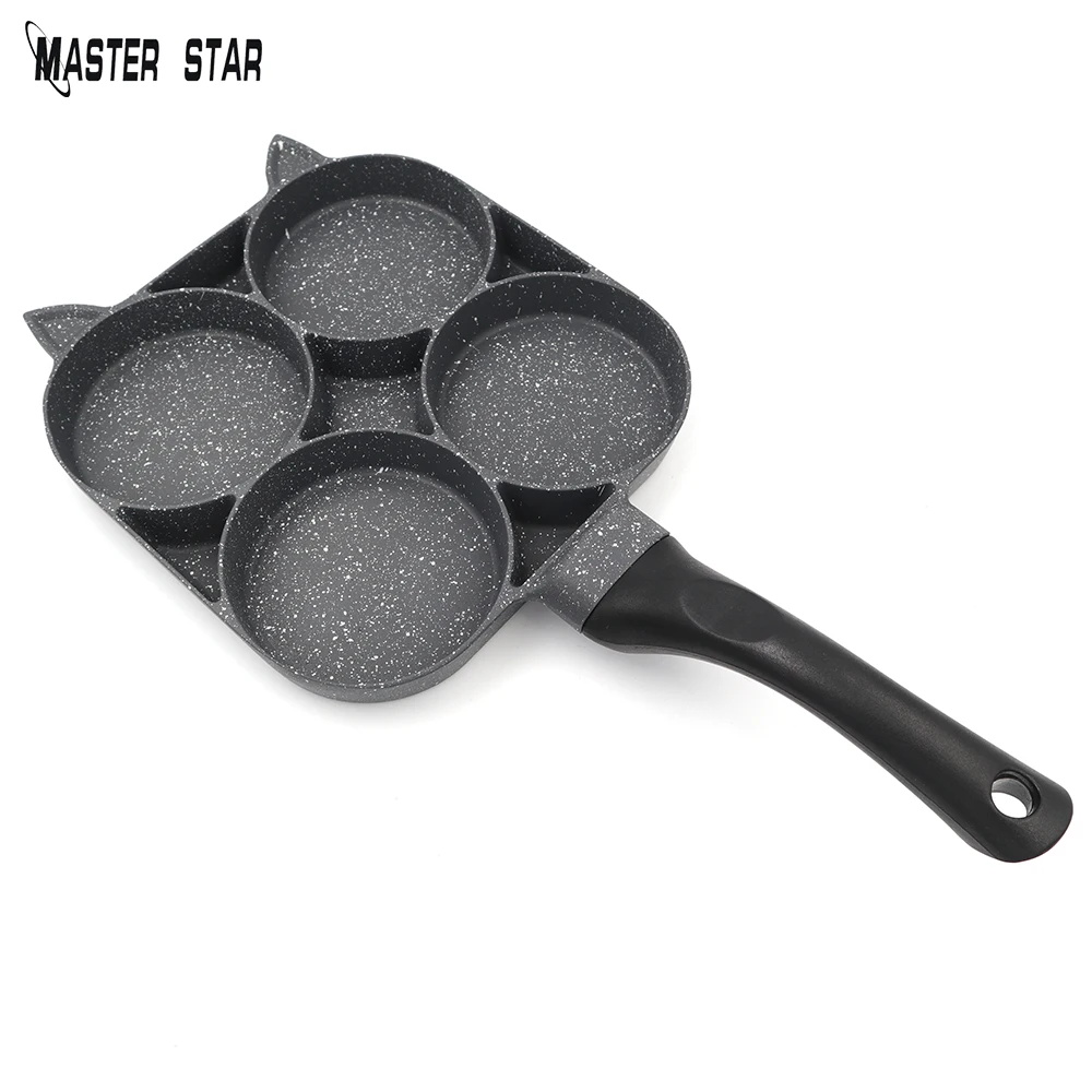 

Cat Like Four-Hole Pancake Mold Fry Pan Non-Stick Egg Omelet Pot Breakfast Maker Household Gas Cookware