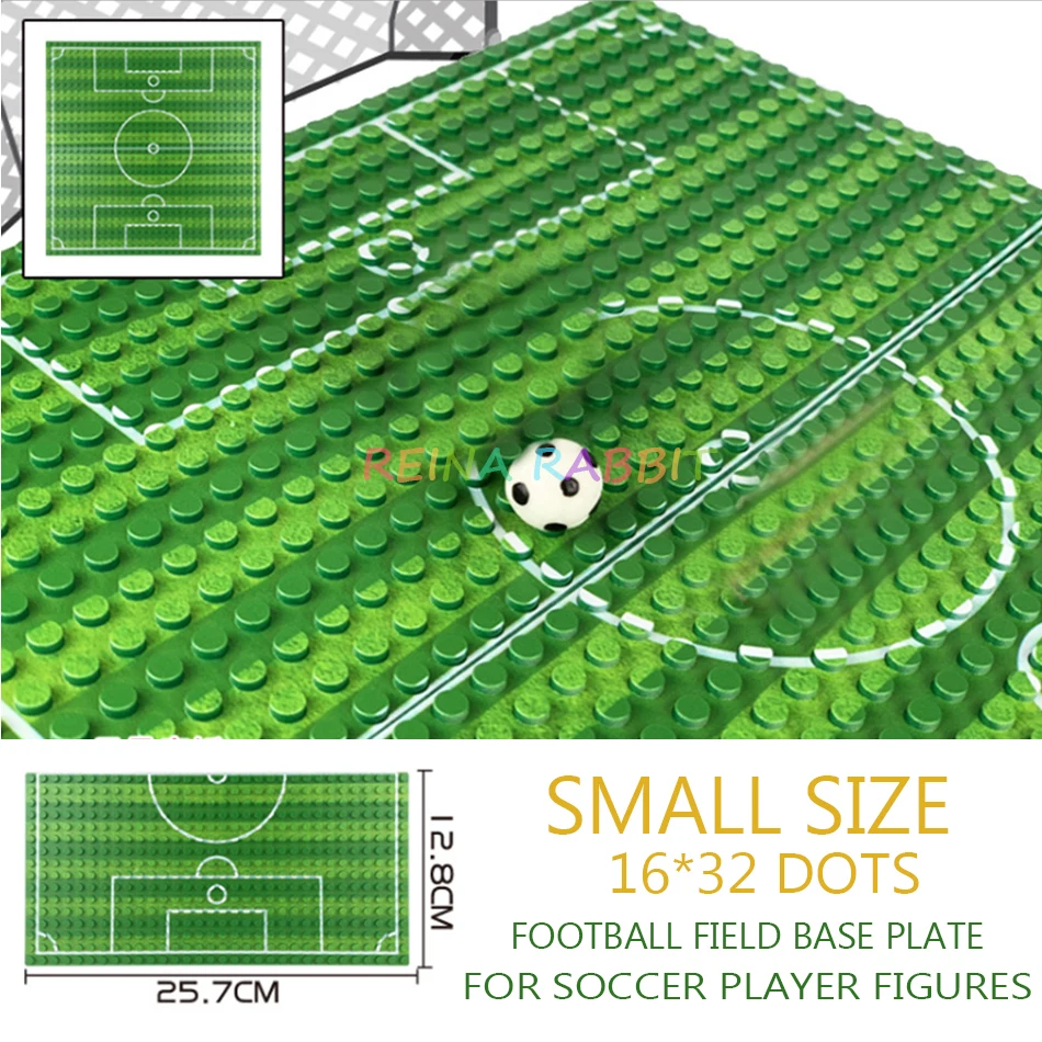 4Styles Baseball Football Field Basketball Court Stadium Base Plate  Building Blocks Parts For Soccer Player Figures Kids Toys