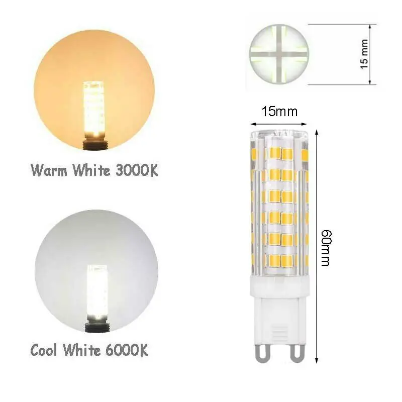 10pcs G9 LED Light Bulb 220V 7W  LED Lamp Corn Bulb Cold White Warm White Spotlight Chandelier Lighting Replace Halogen Lamp