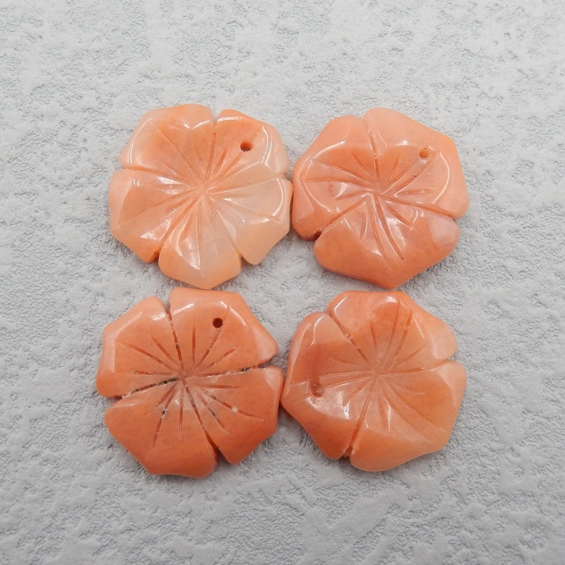 

Red Aventurine Carved Flower fashion woman Earring Beads,Semi-precious stones jewelry accessories,22x4mm 12g