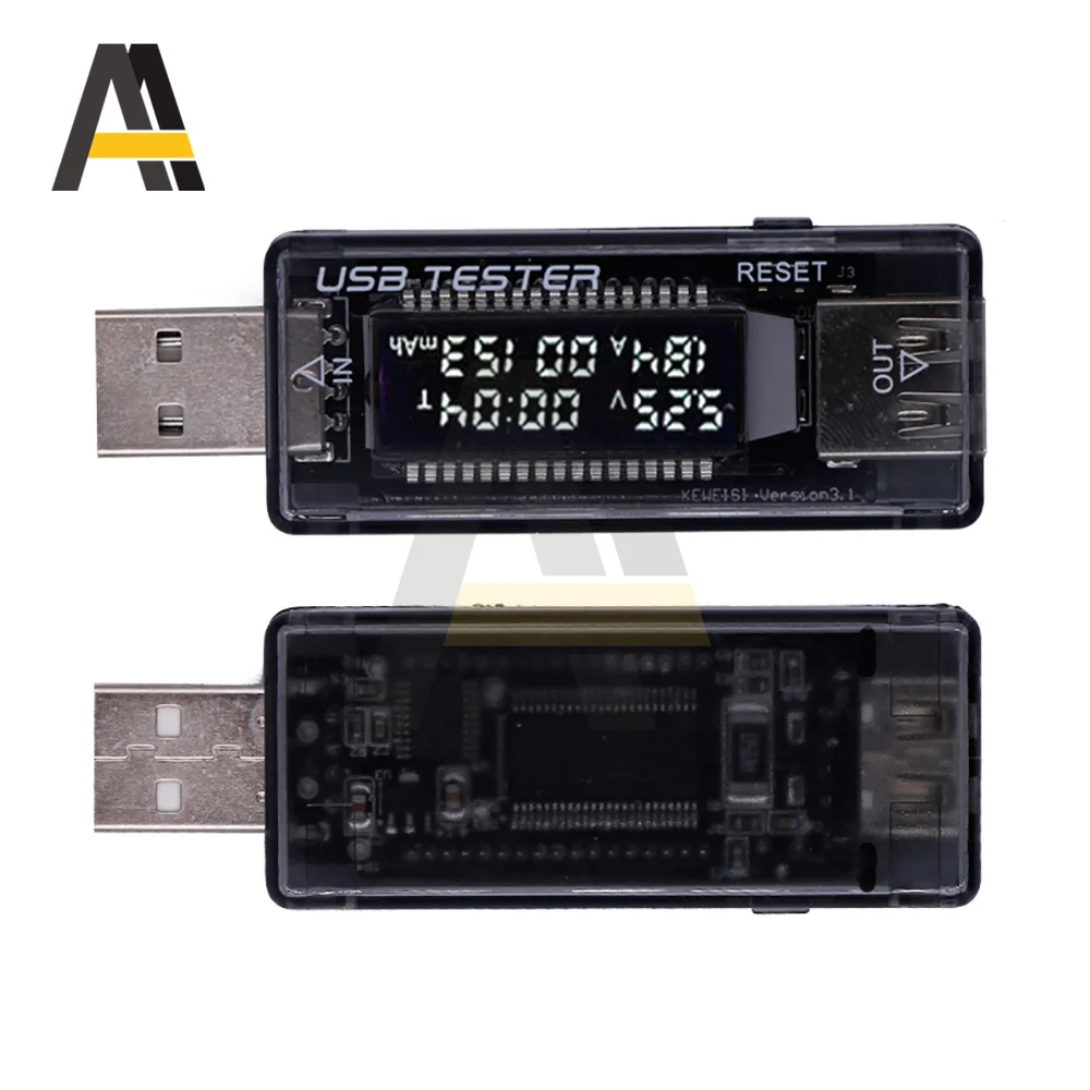 3 في 1USB الفولتميتر 3A مقياس التيار الكهربائي الحالي 4-20 فولت جهاز قياس الجهد الكهربائي LCD شاشة ديجيتال قوة البطارية قدرة تستر USB تهمة المؤشر