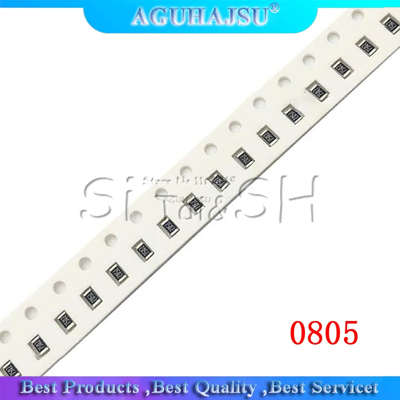 100 قطعة 0805 SMD 1/4W المقاوم المقاومة 0R - 10M 1.8R 10R 100R 220R 330R 470R 560R 1K 10K 47K 100K 180K 0 10 100 330 470 أوم