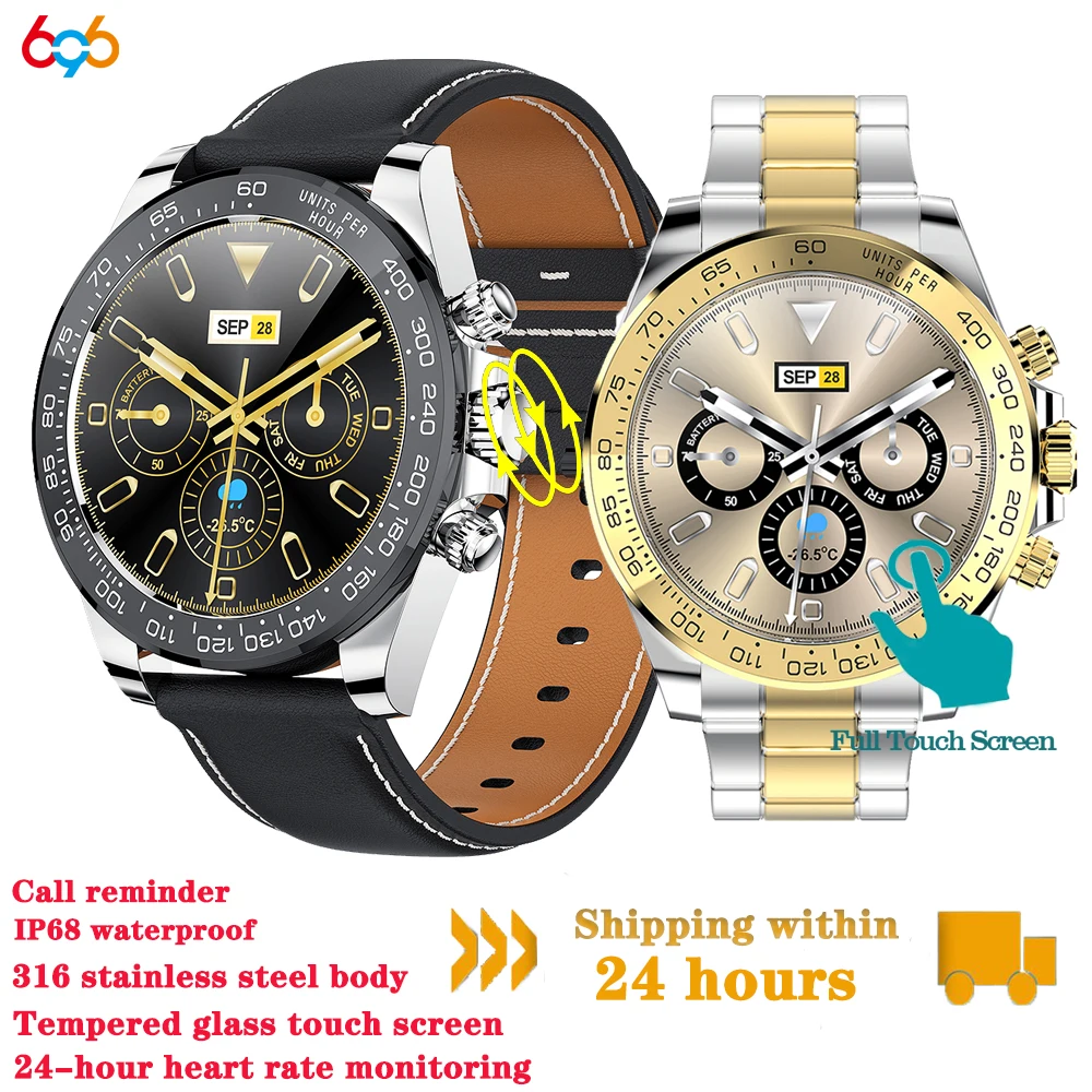 

2021 Stainless Steel Smart Watch Waterproof Heartrate Detection Sports Business Full Touch Screen Smartwatch Men For Android IOS