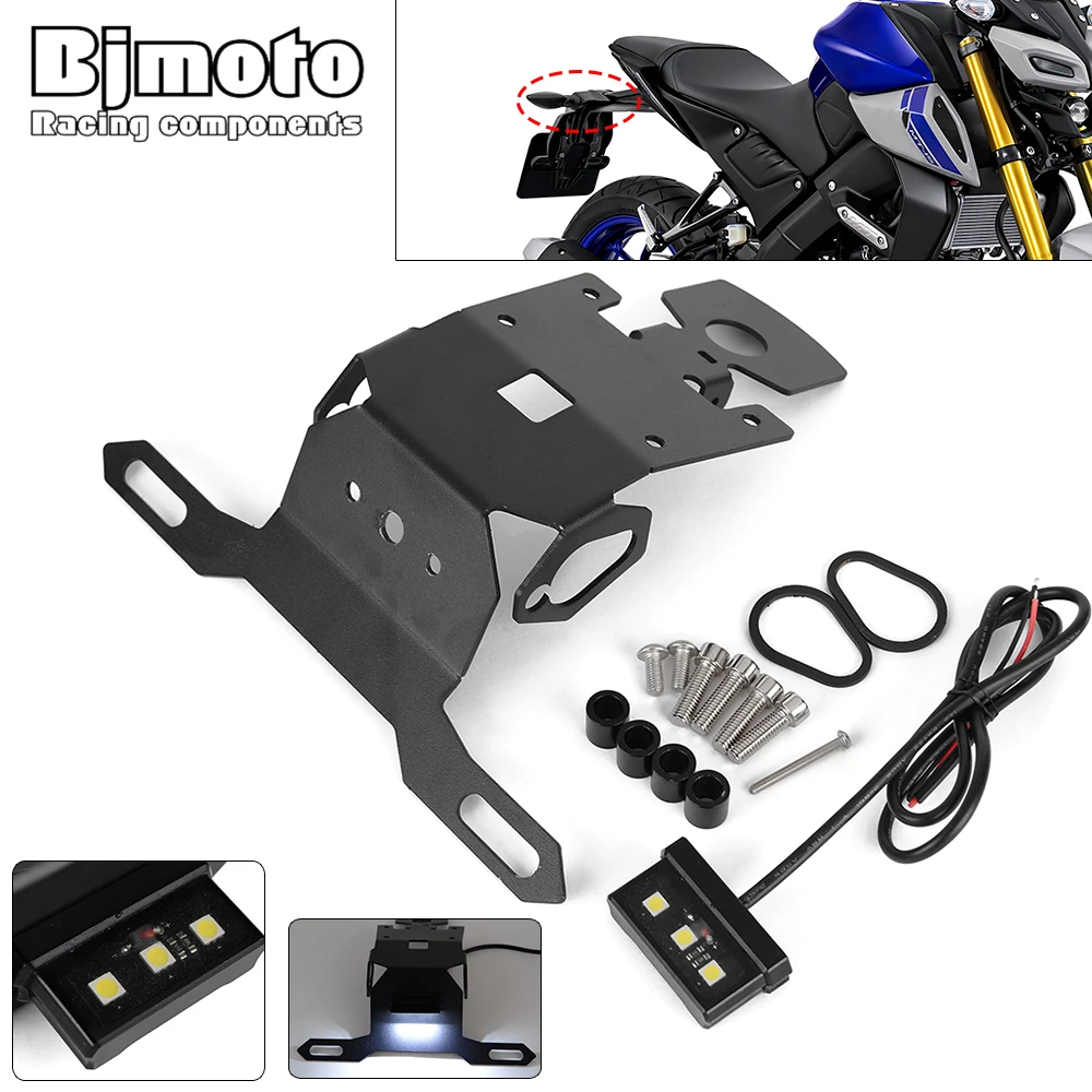 

Motorcycle Accessories License Plate Holder With Plate light For Yamaha MT15 MT 15 MT-15 2019 2020 2021 LED Bracket Light