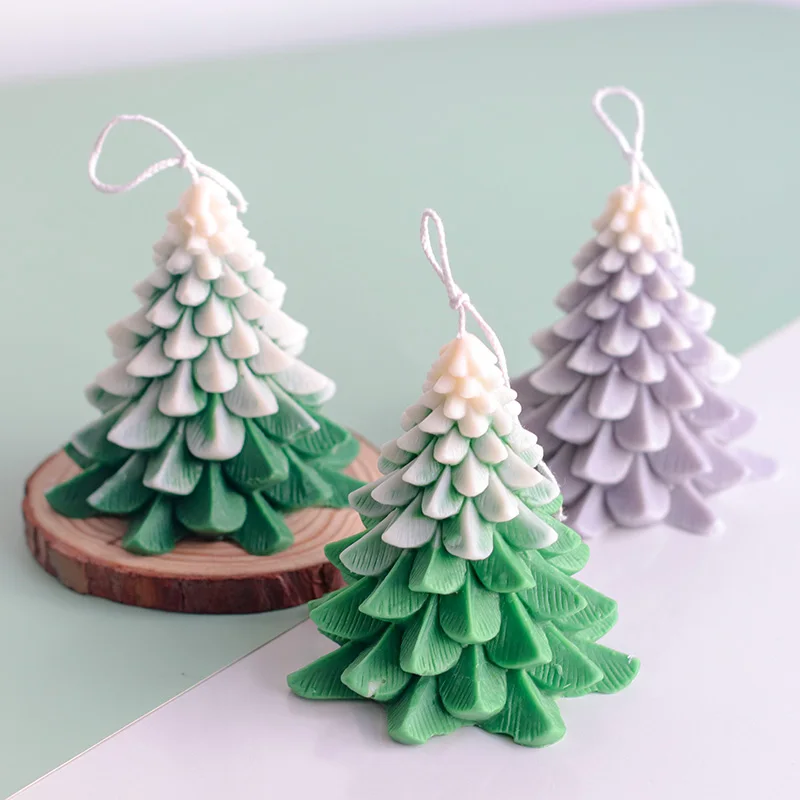 Christmas Tree Candle Mold Silicone Mold for Candle Making DIY Scented candle Christmas Home Decoration Christmas Gifts