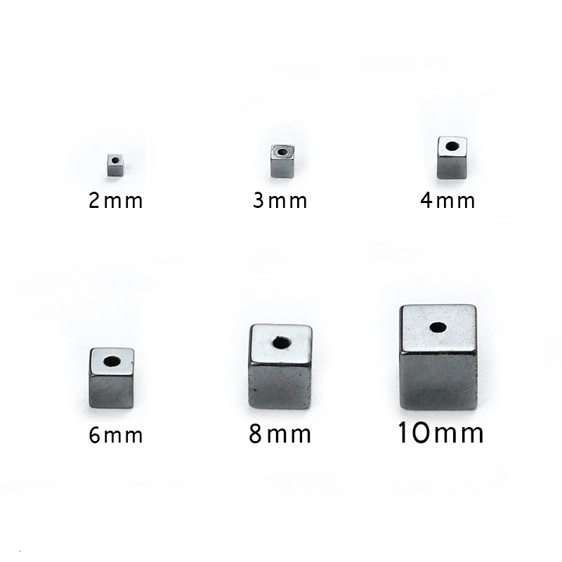 Natural Stone cube Square Black Hematite beads 2 3 4 6 8 10mm Charm Loose Spacer Beads For Jewelry Making DIY Bracelet Necklace