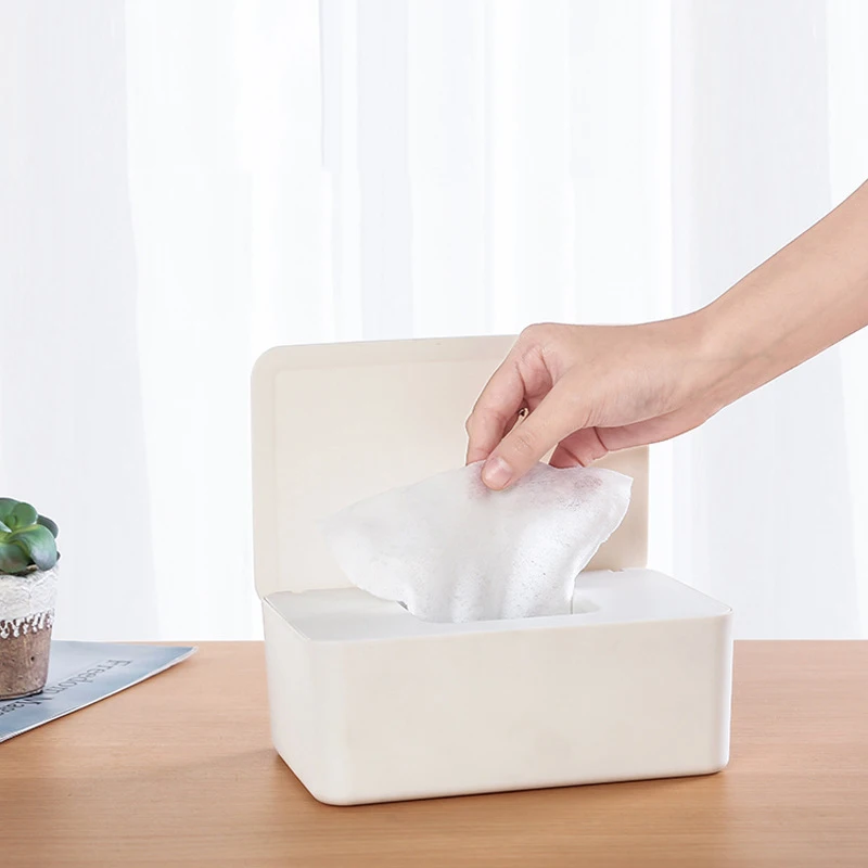 1 stücke Haushalt kunststoff staubdicht abdeckung tissue box desktop dichtung home büro dekoration nass tissue box