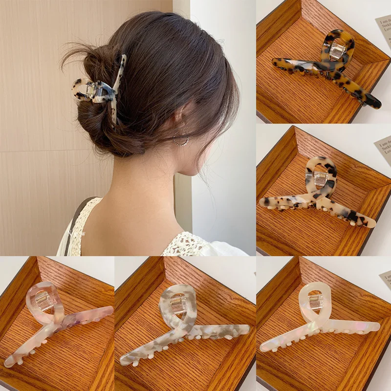 Ruoshui Donna Acetato Leopardo Artigli per capelli Forcine per donna Forcine per capelli Copricapo Accessori per capelli Barrettes Fermagli per capelli da donna