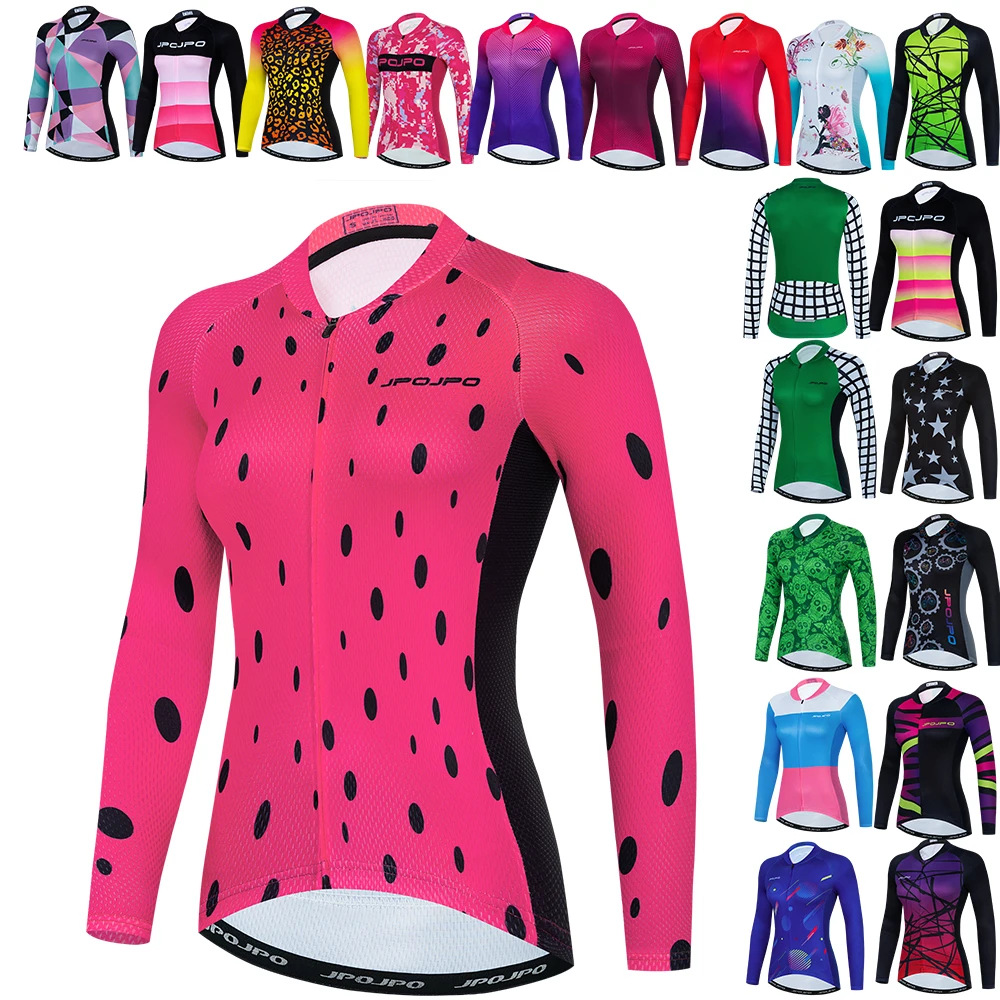 Quick Dry Cycling Jersey for Women, Bike Shirts, Breathable Top, Pink Girl, Long Sleeve, Sport Cycle, Bicycle Clothing, Summerg