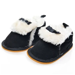 0-24m Kids Cute Baby Girls Shoes Plus Velvet Warm Toddler Sneakers Infant Prewalker Fashionable First Walkers Anti-Slip Footwear