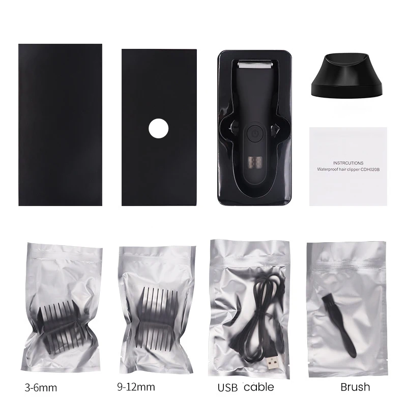 Cortadora de pelo corporal para hombres, afeitadora de bolas a prueba de agua, Afeitadora eléctrica para el púbico, cuchilla de cerámica, afeitadora privada