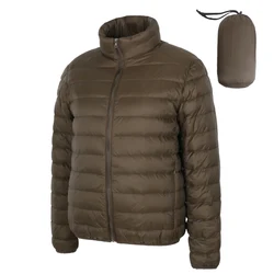 Chaqueta de plumón ultraligera de tela mate para hombre, cortavientos de plumas, abrigo cálido portátil ligero, invierno