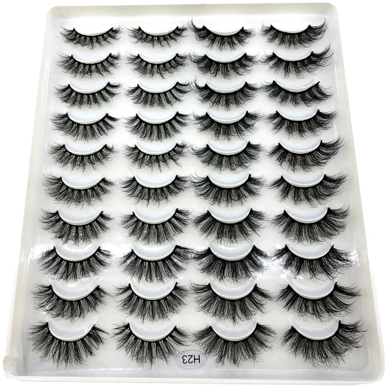 NEW 20 pairs 18-25mm fake Eyelashes 100% Mink Eyelashes Mink Lashes Natural Dramatic Volume Eyelashes Extension False Eyelashes