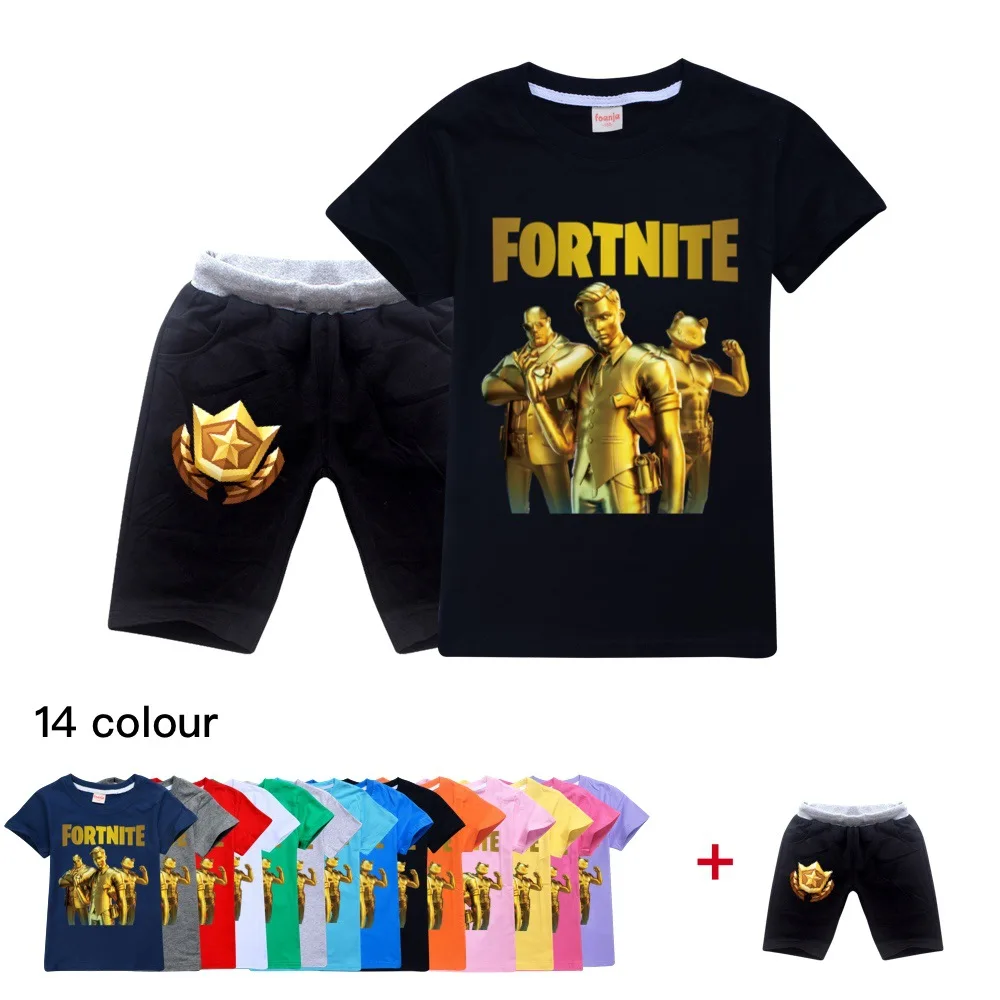 FORTNITE boys clothing set kids Summer Baby Clothes girl children Sports suit Your Own Design Photo Logo Birthday