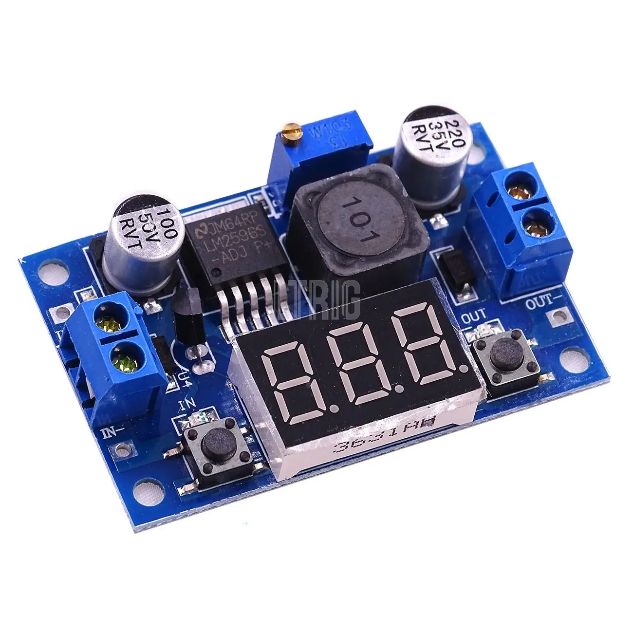 LTRIG custom 1Pcs LM2596 DC reducer converter voltage regulator LED display voltmeter 1.3-37V adapter adjustable power supply