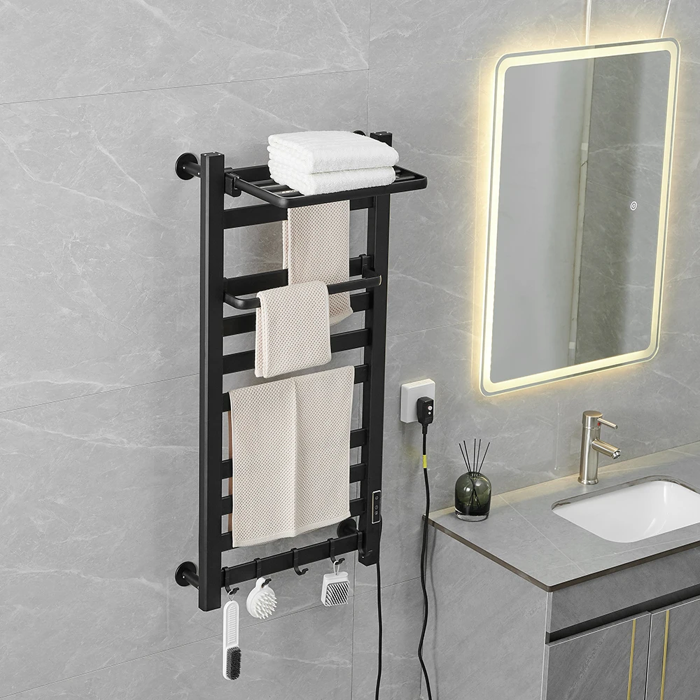 Soporte eléctrico para secador de toallas, accesorios de baño para el Hogar Inteligente, Control de temporizador y temperatura ajustable fácilmente