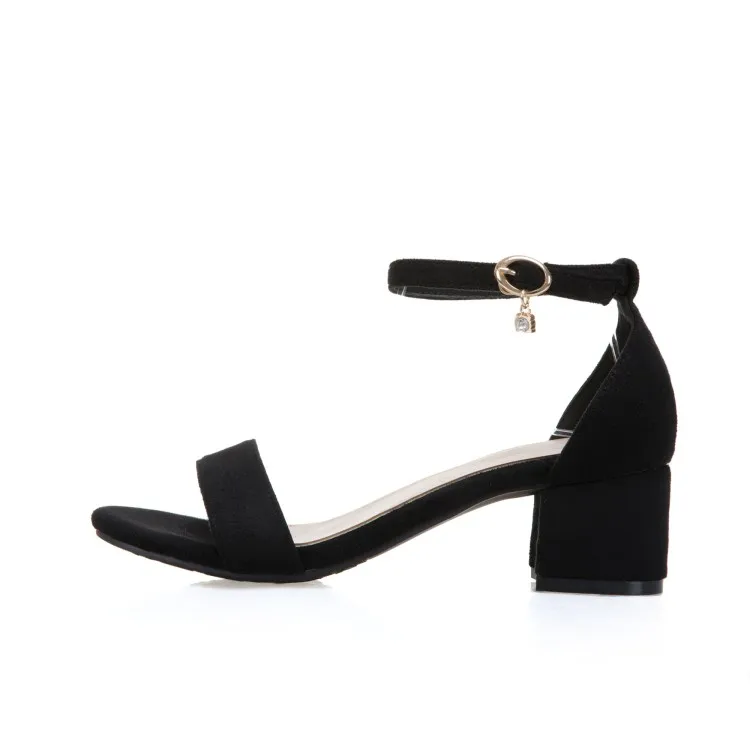 Big Size 9 10 11 12 13 14 15 16 high heels sandals women shoes woman summer ladies Button-up sandals with thick heels