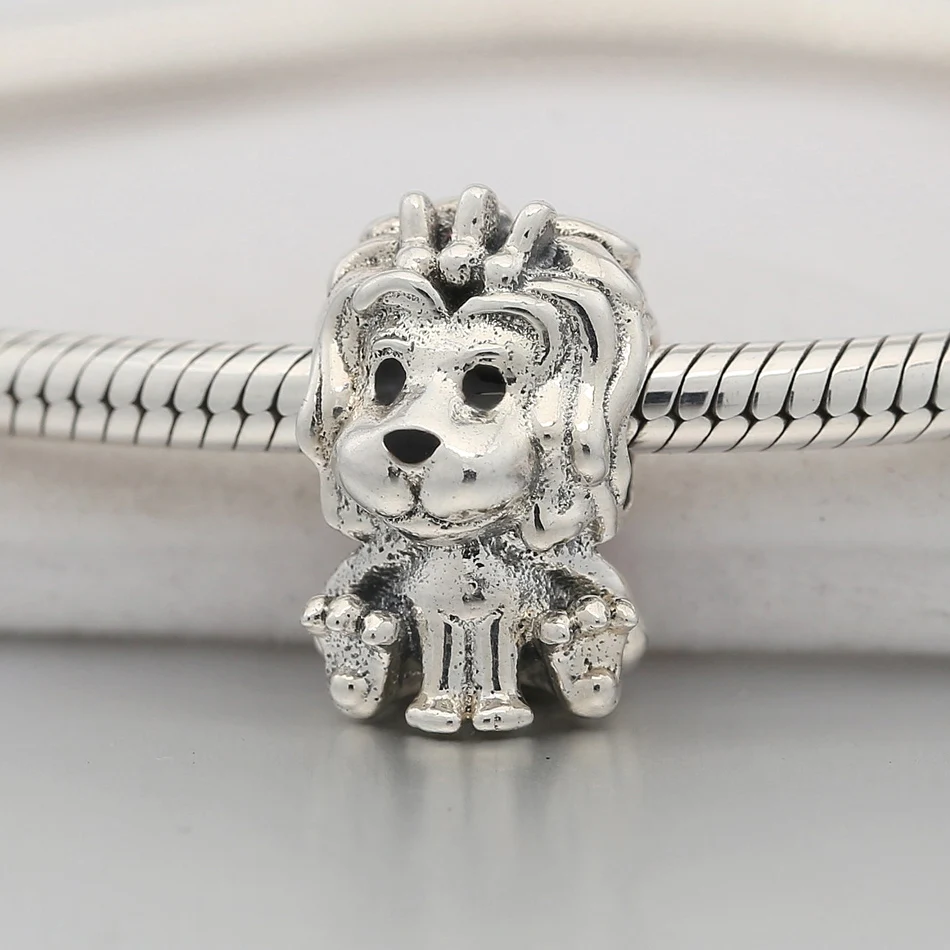 

Authentic S925 Silver Bead DIY Jewelry Lion Charm fit Lady Bracelet Bangle DIY Jewelry Animal Bead Lady Girl Gift