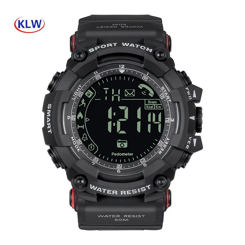 

KLW PR2 New Adult Sports Fashion Smart Electronic Watch Multi-function Luminous Step Counter Waterproof Wear Silicone Bluetooth