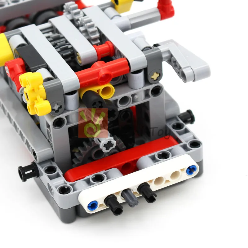 Technology Mechanical Group 8 Speed Transmission Gearbox Kit MOC Brick Assembly Model Building Blocks Compatible with Engine