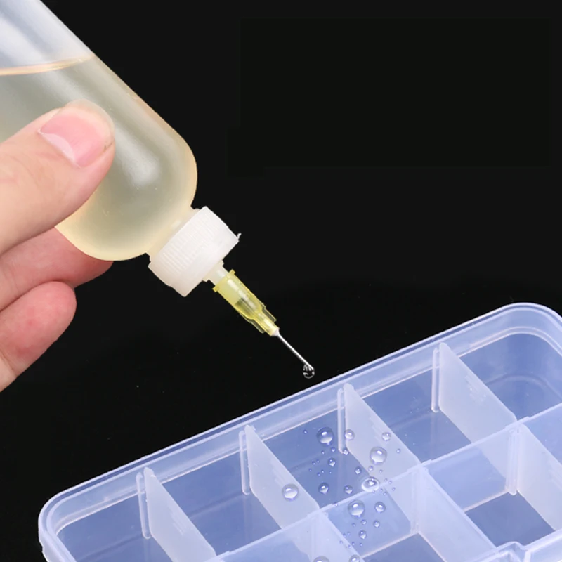 1Pcs 50ml Plastic Rosin Flux Alcohol Bottle Dispenser Dispensing Bottle Liquid Oil dropper bottles With 1 needle DIY tools