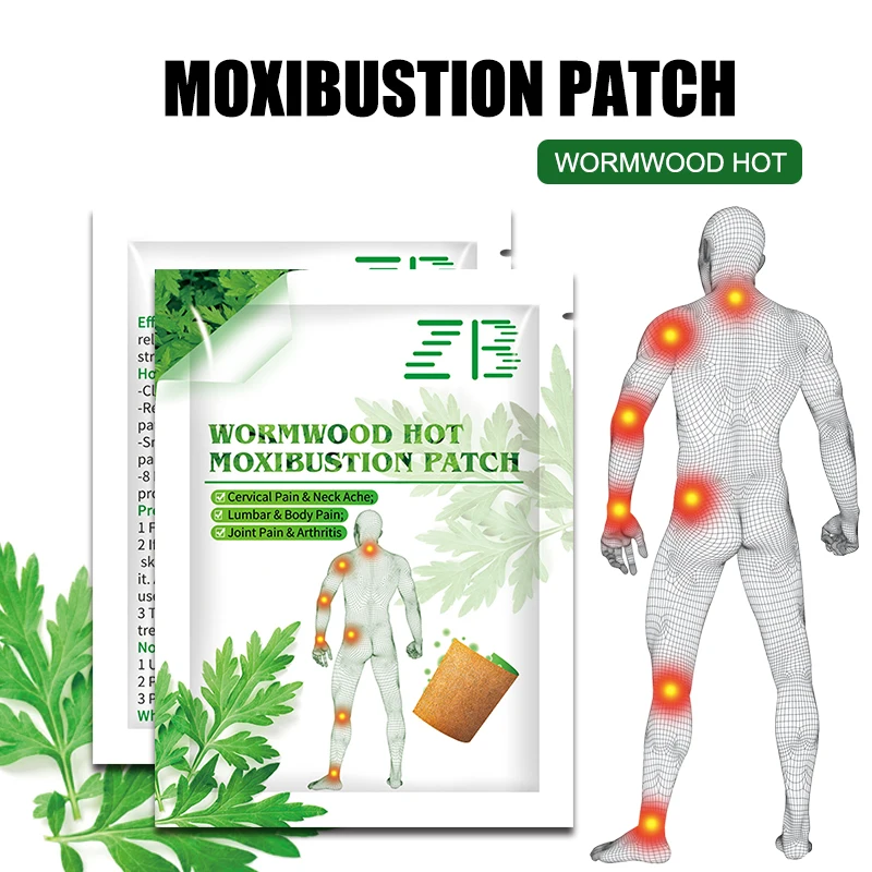 6pcs/Bag Wormwood Warm Moxibustion Medical Plaster Detox Patches Shoulder Back Waist Pain Relieve Sticker Body Health Care