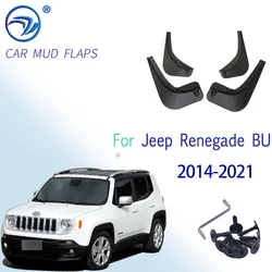 4Pcs/Set Car Mudflaps Splash Guards Mud Flap Mudguards Fender For Jeep Renegade BU 2014-2021 Car Styling Accessories