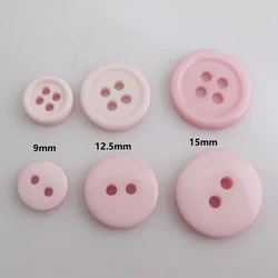 NBNOEN 100Pcs Light Pink Colors Shirt Buttons 9mm 12.5mm 15mm Children Clothes Accessories