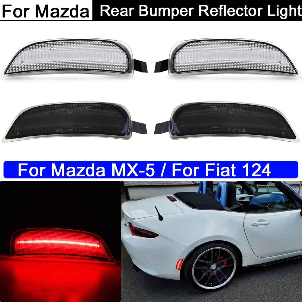 2Pcs Rear LED Side Fender Reflector Lamp Red Side Marker Light For Mazda Miata MX-5 2016-UP For Fiat 124 Spider Abarth 2017-UP